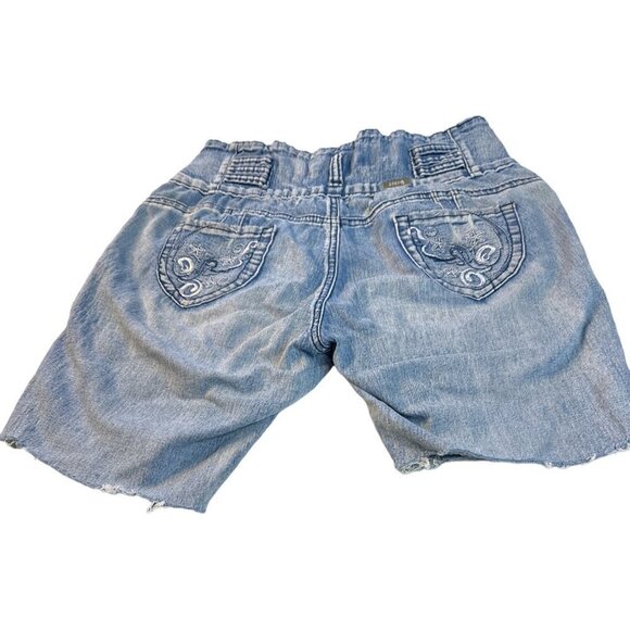 GOGO Star Girls Junior Distressed Crop Short Pants Blue Size 9 Sku 2531 - Picture 12 of 12
